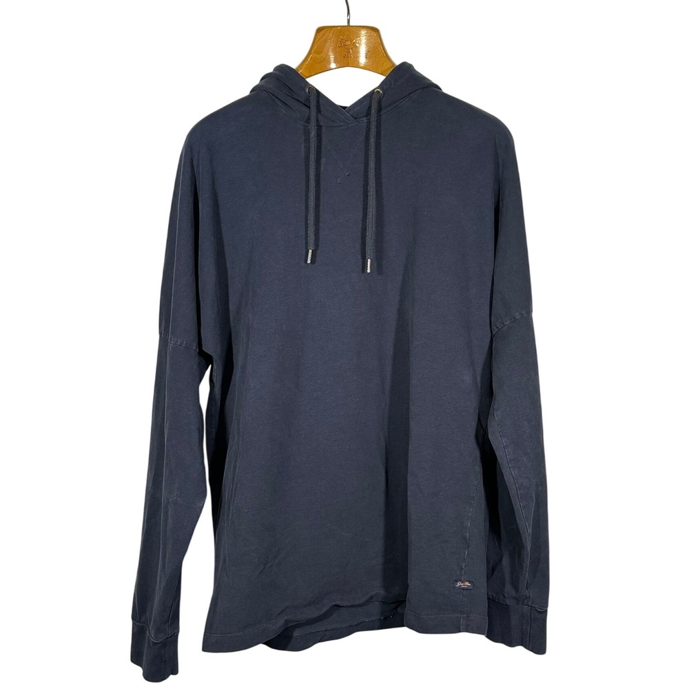 Good Man‎ Brand Mens Navy Blue Hoodie Pullover Long Sleeve Hooded Sweatshirt L